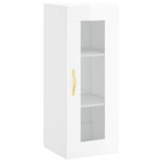 Greatstore Skříň highboard bílá s vysokým leskem 34,5x34x180 cm kompozit