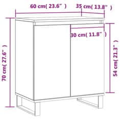 Vidaxl Příborník hnědý dub 60 x 35 x 70 cm kompozitní dřevo