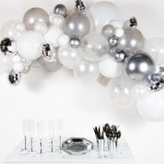 Amscan Sada balónků na balónkovou girlandu stříbrná 66 ks