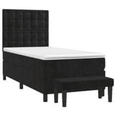 Petromila Box spring postel s matrací černá 90x200 cm samet