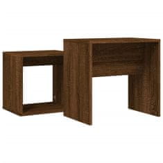Vidaxl Hnízdové konferenční stolky 2 ks hnědý dub kompozitní dřevo