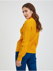 Orsay Žlutý dámský žebrovaný svetr s ozdobnými knoflíky ORSAY S