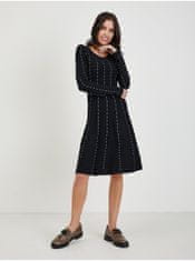 Orsay Černé dámské vzorované svetrové šaty ORSAY XS