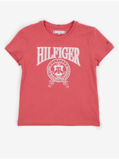Tommy Hilfiger Růžové holčičí tričko Tommy Hilfiger