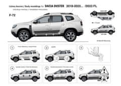 Rider Ochranné boční lišty na dveře, Dacia Duster, 2017- ,