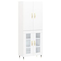 Greatstore Skříň highboard bílá 69,5 x 34 x 180 cm kompozitní dřevo