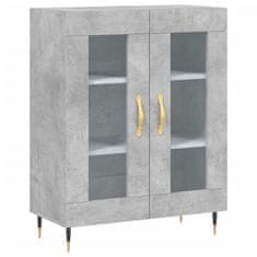 Greatstore Skříň highboard betonově šedá 69,5x34x180 cm kompozitní dřevo