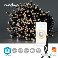 Nedis SmartLife chytrý vánoční řetěz, 400 LED, 20 m, venkovní IP65, teplá bílá (WIFILX01W400)