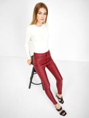 Orsay Vínové dámské koženkové kalhoty 36