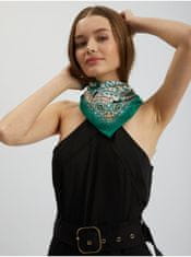 Orsay Zelený dámský vzorovaný saténový šátek UNI
