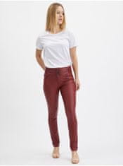 Orsay Vínové dámské skinny fit kalhoty 38