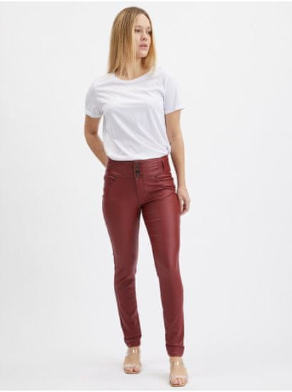 Orsay Vínové dámské skinny fit kalhoty