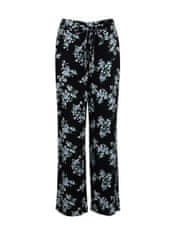 Orsay Modro-černé dámské květované široké kalhoty 38