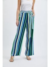 Orsay Zeleno-modré dámské pruhované široké kalhoty 36