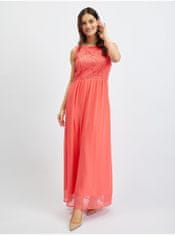 Orsay Růžové dámské krajkované maxi šaty 38