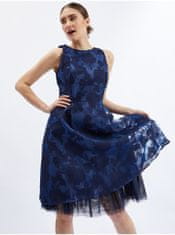 Orsay Tmavě modré dámské šaty s ozdobným detailem 38