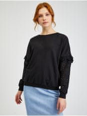 Orsay Černý dámský svetr s ozdobnými rukávy XS