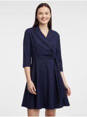 Orsay Tmavě modré dámské pruhované zavinovací šaty 34