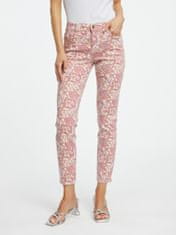 Orsay Růžové dámské vzorované slim fit džíny 38