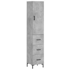 Vidaxl Skříň highboard betonově šedá 34,5x34x180 cm kompozitní dřevo