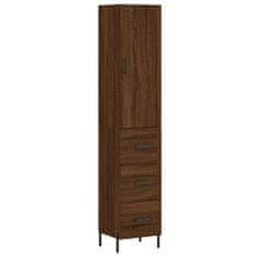 Vidaxl Skříň highboard hnědý dub 34,5 x 34 x 180 cm kompozitní dřevo