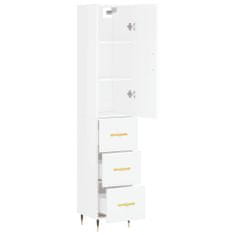 Vidaxl Skříň highboard bílá s vysokým leskem 34,5x34x180 cm kompozit