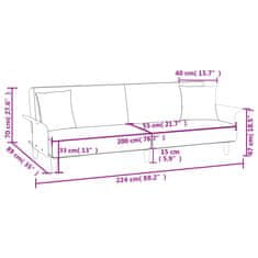 Vidaxl Rozkládací pohovka s područkami tmavě šedá textil