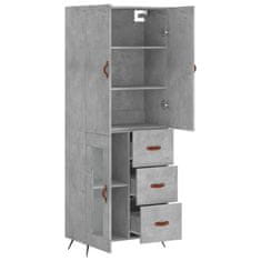 Vidaxl Skříň highboard betonově šedá 69,5x34x180 cm kompozitní dřevo