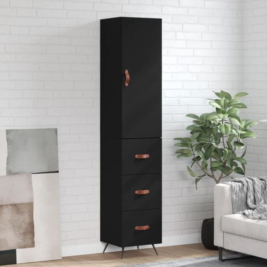 Vidaxl Skříň highboard černá 34,5 x 34 x 180 cm kompozitní dřevo