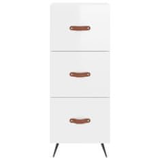 Vidaxl Skříň highboard bílá s vysokým leskem 34,5x34x180 cm kompozit