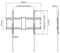 Gembird držák TV, 37"-80" (70kg)