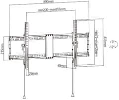 Gembird držák TV, 43"-90" (70kg), náklopný