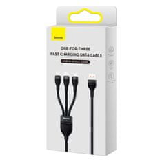 Greatstore Kabel 3v1 USB na USB-C / iPhone Lightning / micro USB 1,2 m - černý