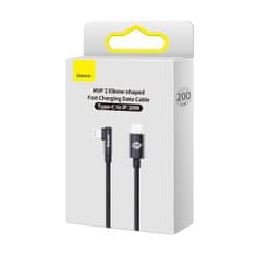 shumee Úhlový kabel Power Delivery s bočním konektorem USB-C Iphone Lightning 2m 20W černý