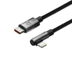 shumee Úhlový kabel Power Delivery s bočním konektorem USB-C Iphone Lightning 2m 20W černý