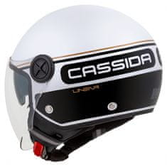 Cassida Otevřená přilba na motorku Handy Plus Linear bílo-černo-zlatá Velikost: XL