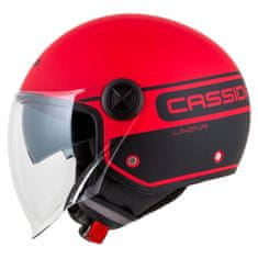 Cassida Otevřená přilba na motorku Handy Plus Linear červeno-černá Velikost: M