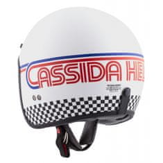 Cassida Otevřená přilba na motorku Oxygen Rondo perleťovo bílá-modro-červeno-černá Velikost: XS