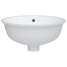 Vidaxl Umyvadlo do koupelny bílé 37 x 31 x 17,5 cm oválné keramika