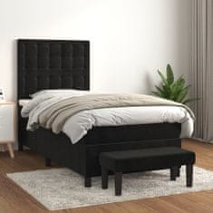 Petromila Box spring postel s matrací černá 90x190 cm samet