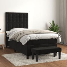 Petromila Box spring postel s matrací černá 90x200 cm samet
