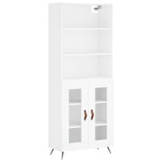 Greatstore Skříň highboard bílá 69,5 x 34 x 180 cm kompozitní dřevo