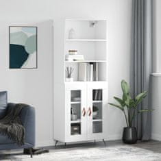 Greatstore Skříň highboard bílá 69,5 x 34 x 180 cm kompozitní dřevo