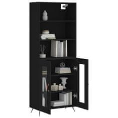 Greatstore Skříň highboard černá 69,5 x 34 x 180 cm kompozitní dřevo