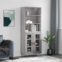 Greatstore Skříň highboard šedá sonoma 69,5 x 34 x 180 cm kompozitní dřevo