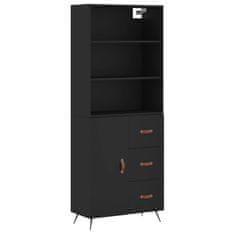 Greatstore Skříň highboard černá 69,5 x 34 x 180 cm kompozitní dřevo