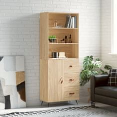 Greatstore Skříň highboard dub sonoma 69,5 x 34 x 180 cm kompozitní dřevo