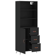 Greatstore Skříň highboard černá 69,5 x 34 x 180 cm kompozitní dřevo