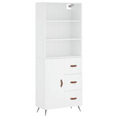 Greatstore Skříň highboard bílá 69,5 x 34 x 180 cm kompozitní dřevo