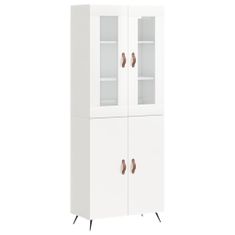 Vidaxl Skříň highboard lesklá bílá 69,5 x 34 x 180 cm kompozitní dřevo